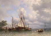 Antonie Waldorp Sailing ships in the harbor oil painting reproduction